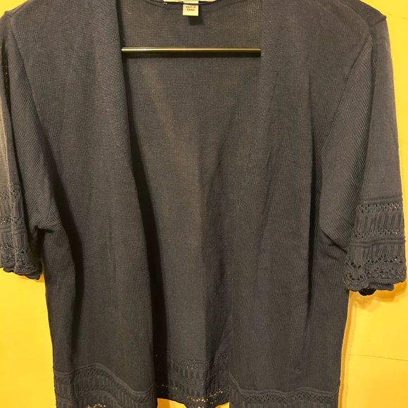 Robbie Bee cardigan short sleeve sweater Navy Blue - Picture 5 of 5